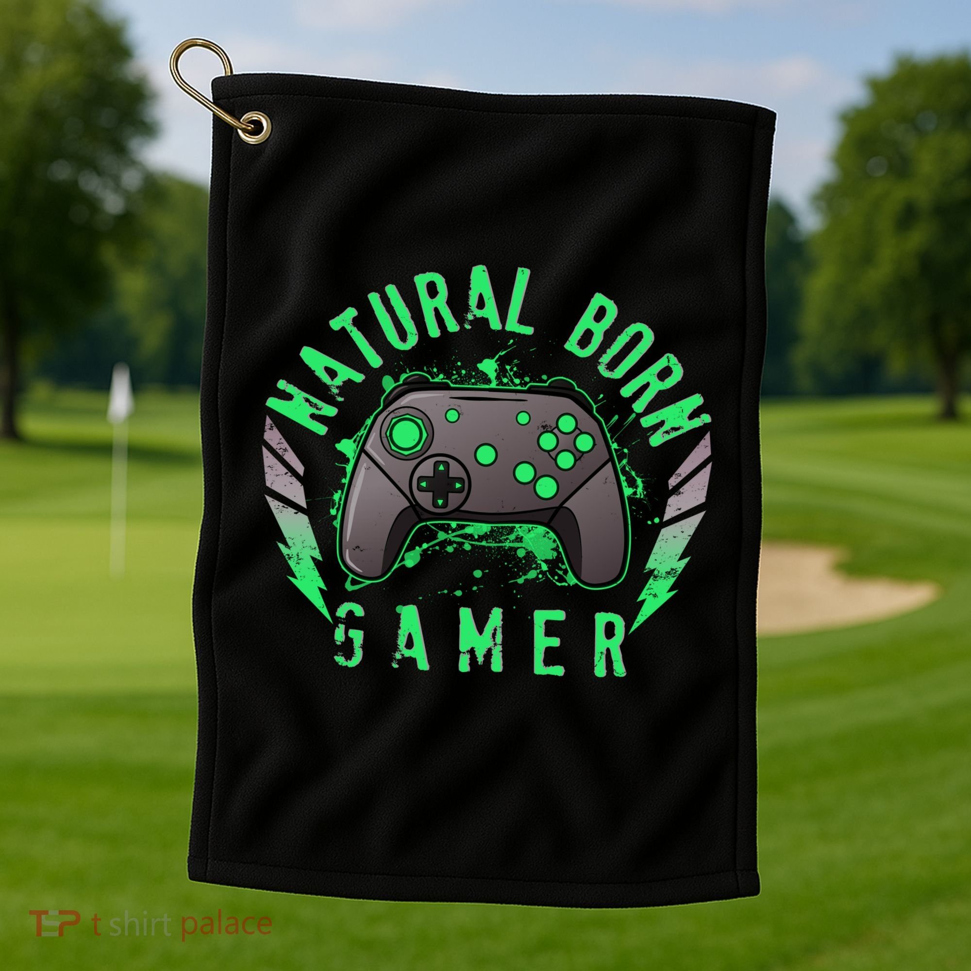 Cool Natural Born Gamer Golf Towel