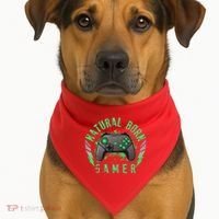 Cool Natural Born Gamer USA-Made Doggie Bandana thumb 1