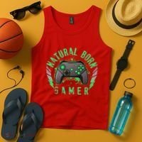Cool Natural Born Gamer Tank Top thumb 4