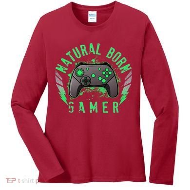 Cool Natural Born Gamer Women's Long Sleeve Shirt