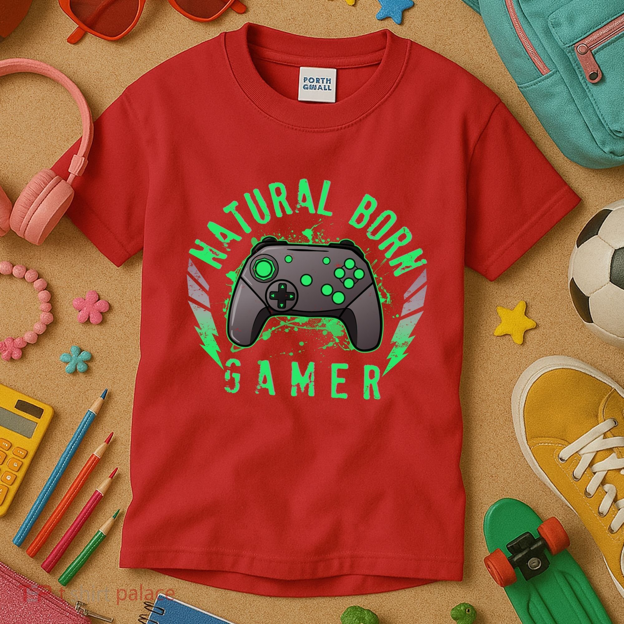 Cool Natural Born Gamer Kids T-Shirt