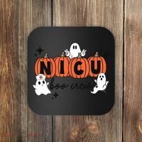 Cute Nicu Boo Crew Spooky Nurse Halloween Cute Ghost Pumpkin Coaster thumb 0