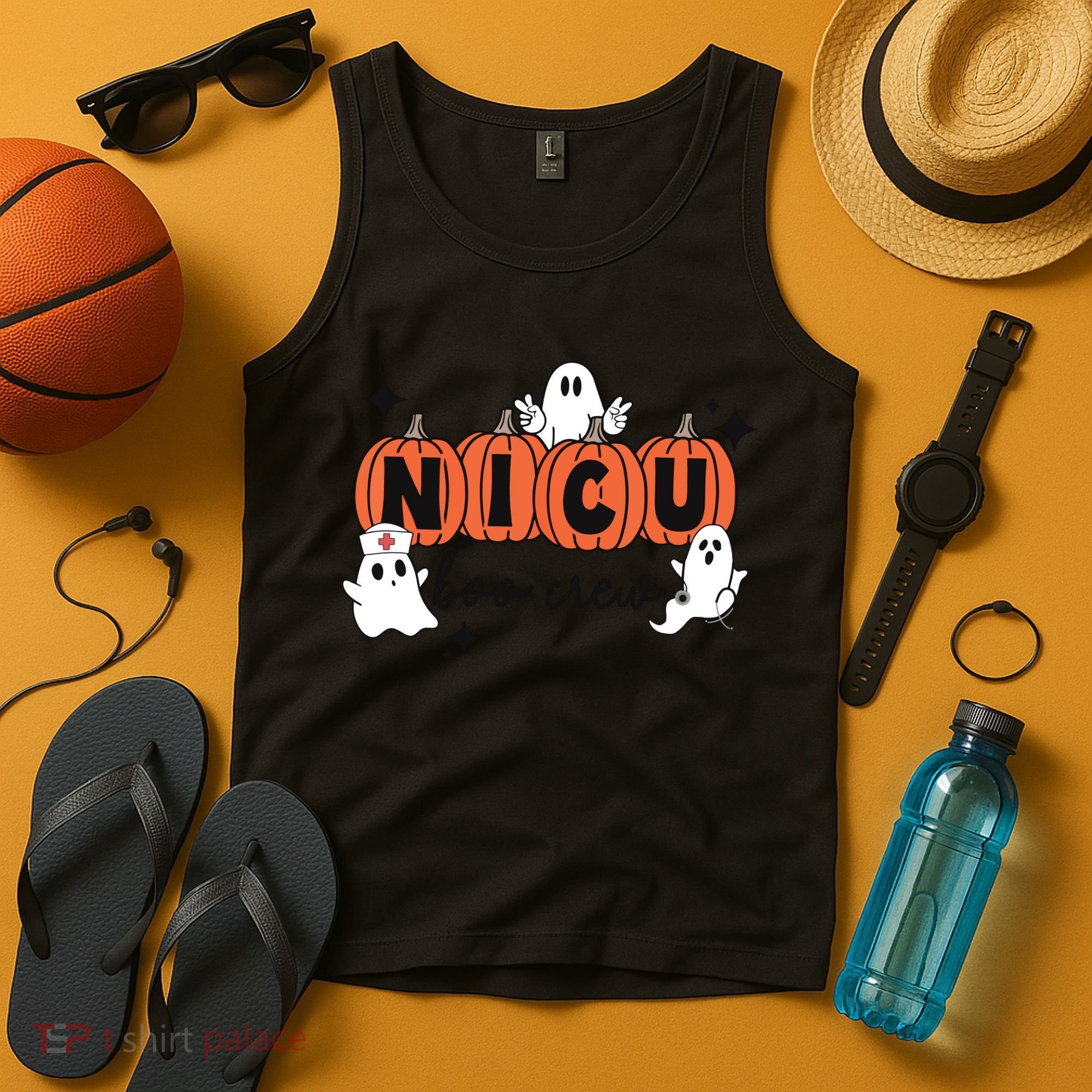 Cute Nicu Boo Crew Spooky Nurse Halloween Cute Ghost Pumpkin Tank Top