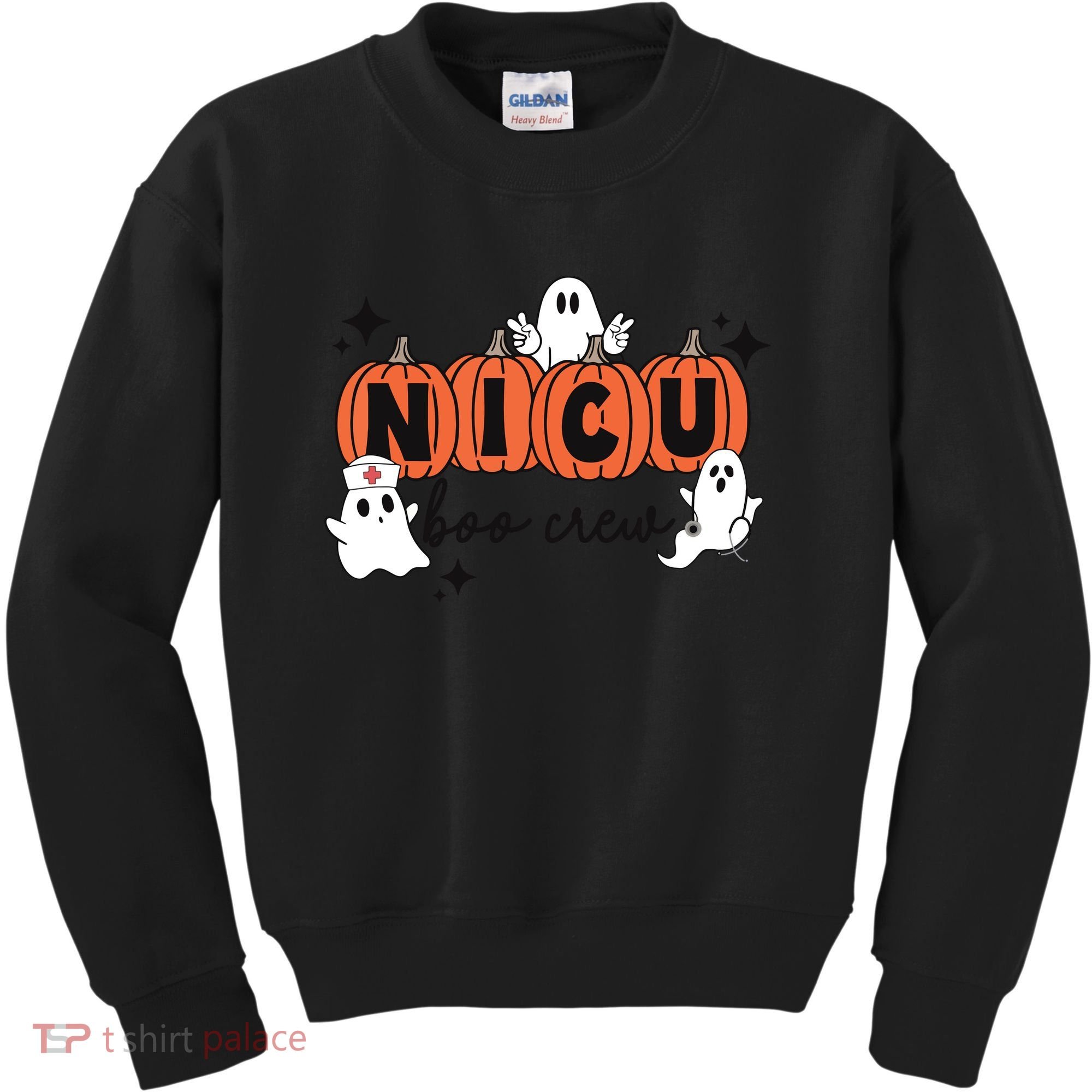 Cute Nicu Boo Crew Spooky Nurse Halloween Cute Ghost Pumpkin Kids Sweatshirt