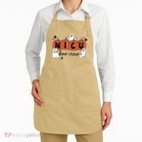 Cute Nicu Boo Crew Spooky Nurse Halloween Cute Ghost Pumpkin Apron thumb 2