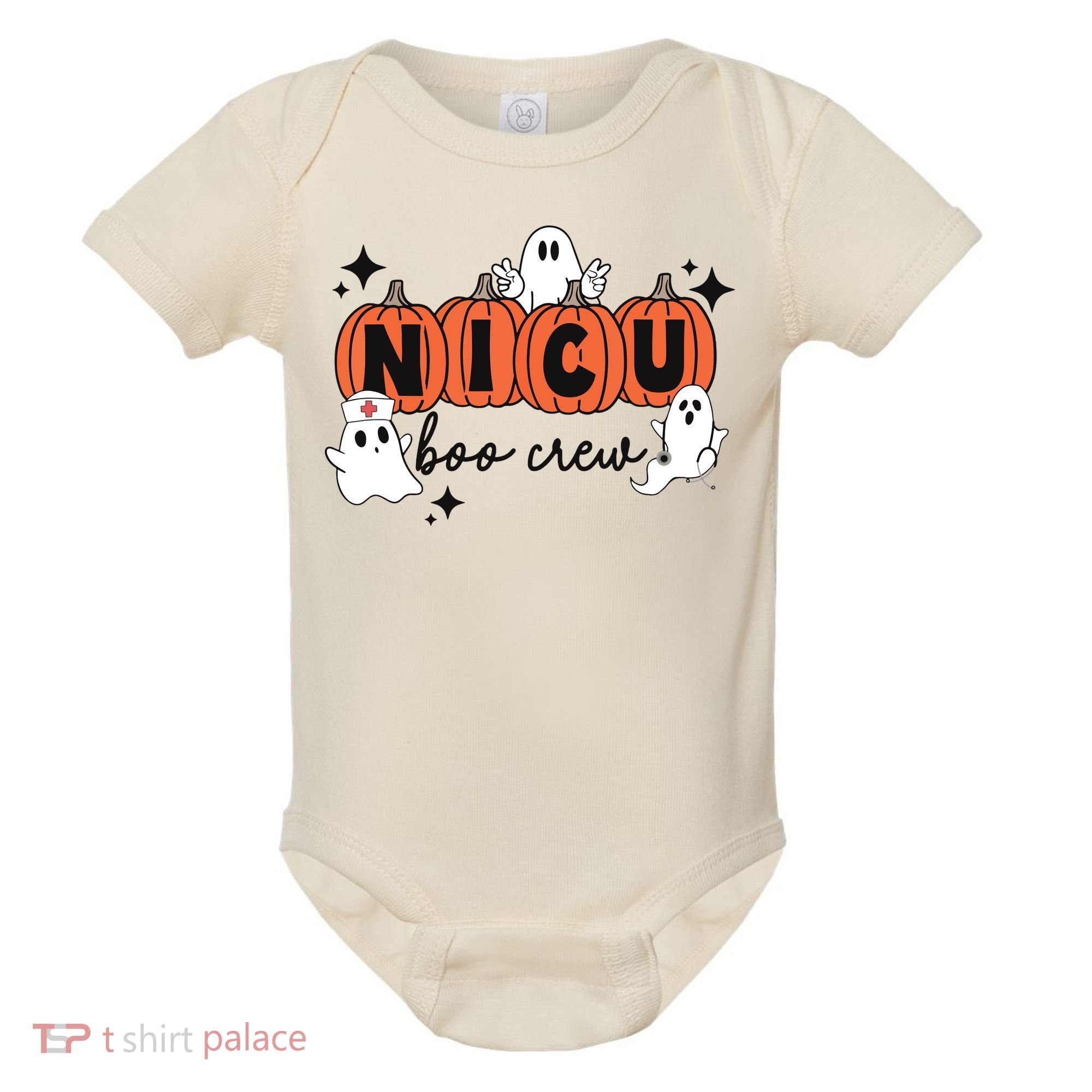 Cute Nicu Boo Crew Spooky Nurse Halloween Cute Ghost Pumpkin Baby Bodysuit