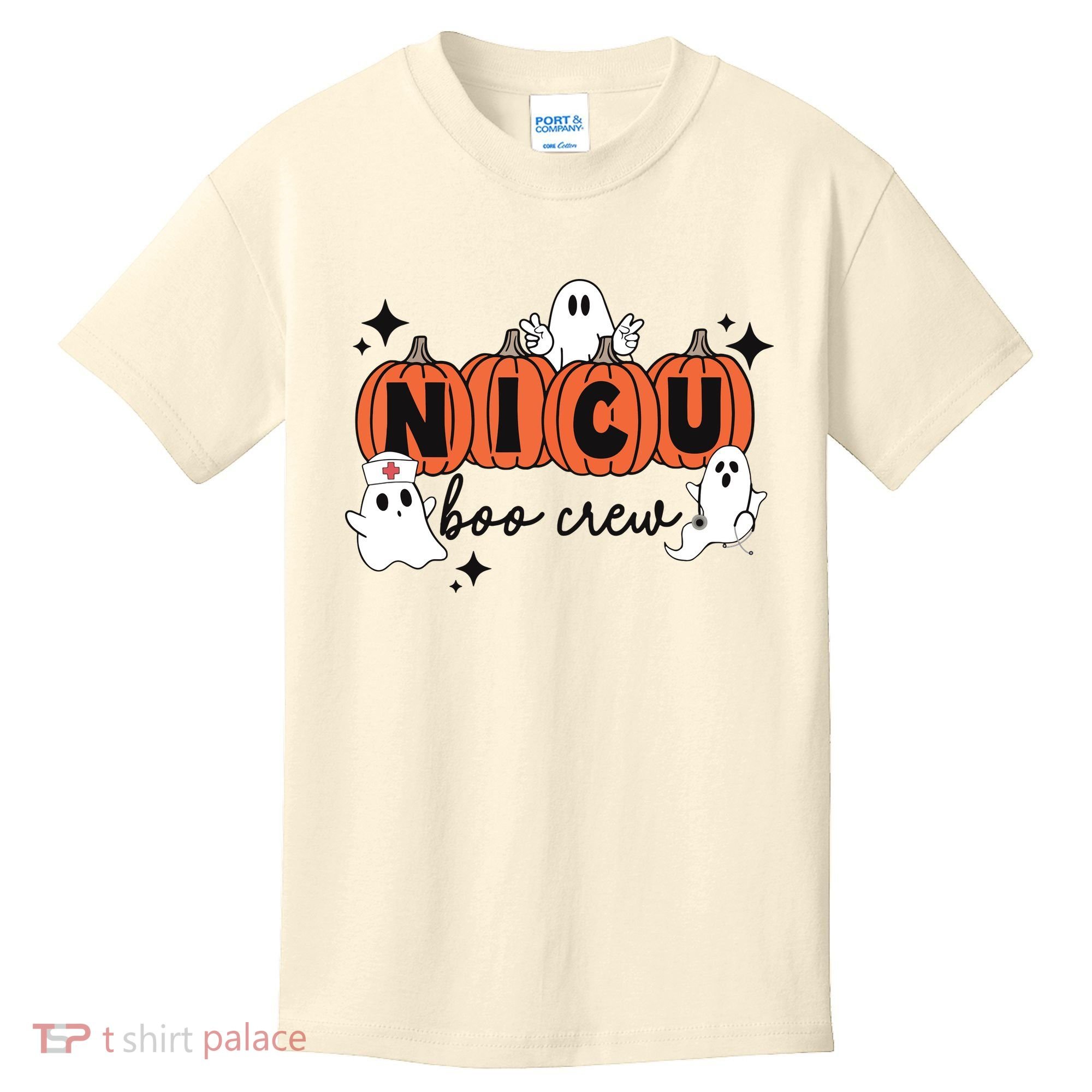 Cute Nicu Boo Crew Spooky Nurse Halloween Cute Ghost Pumpkin Kids T-Shirt