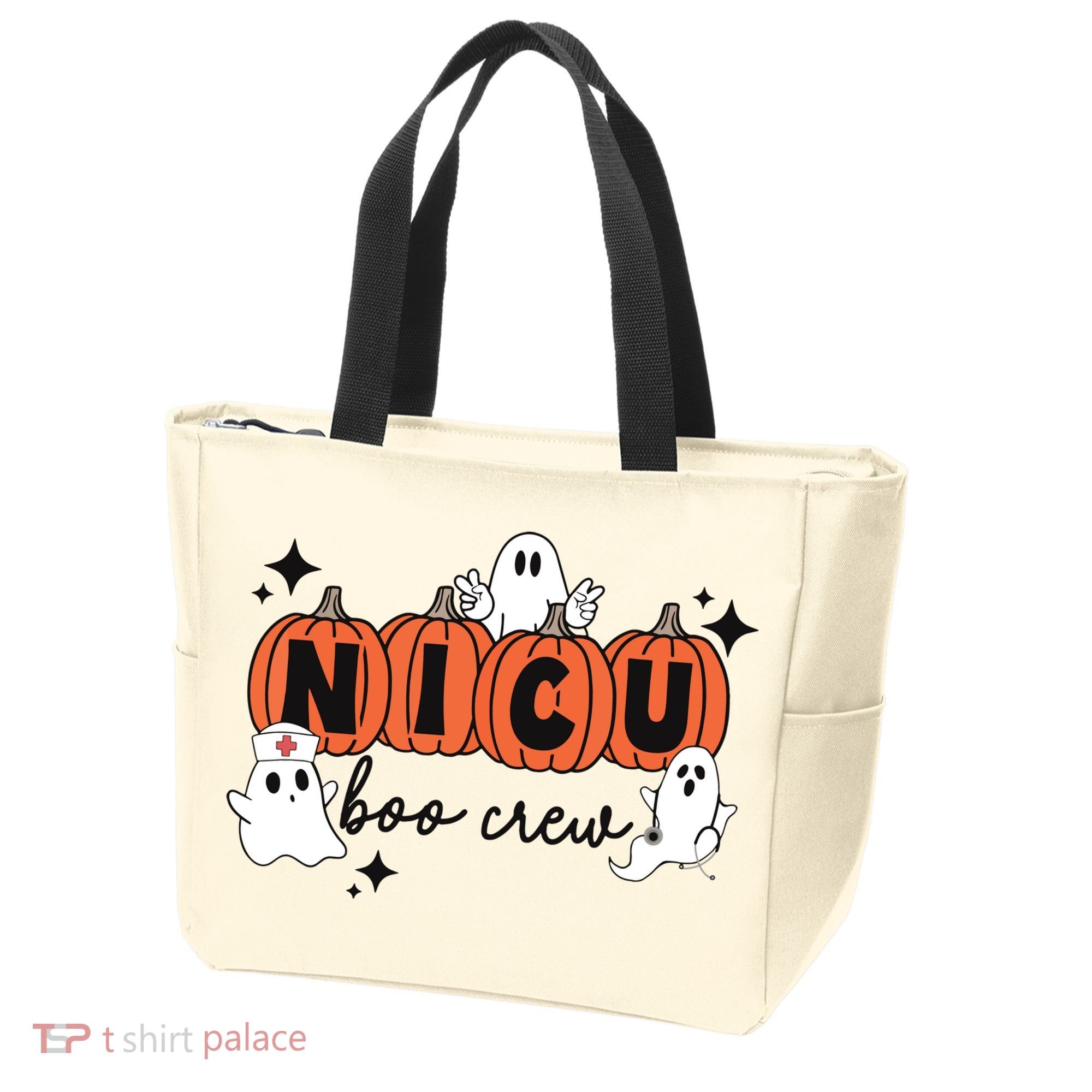 Cute Nicu Boo Crew Spooky Nurse Halloween Cute Ghost Pumpkin Tote Bag