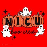 Cute Nicu Boo Crew Spooky Nurse Halloween Cute Ghost Pumpkin Santa Hat thumb 1