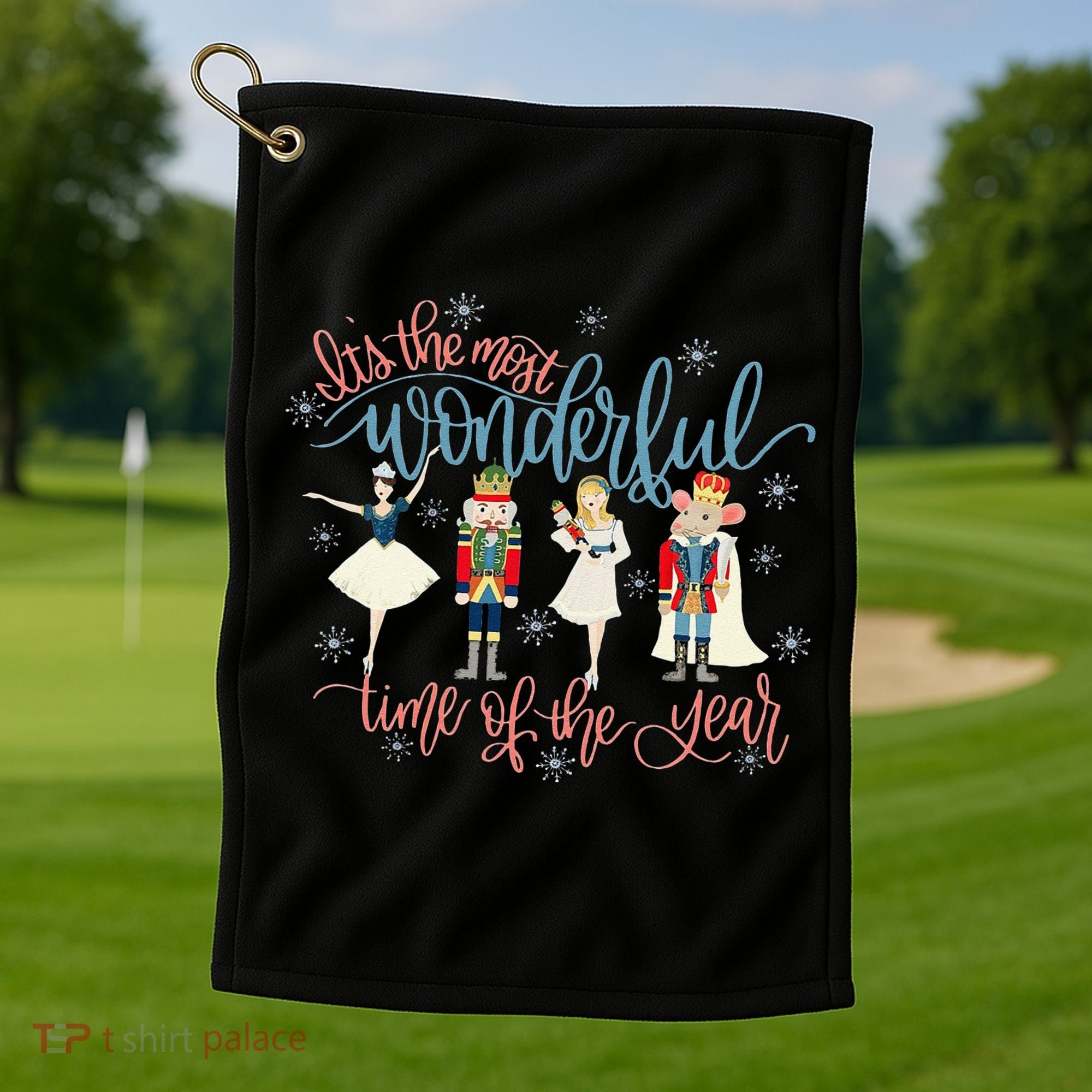 Christmas Nutcracker Ballet Ballerina Funny Xmas Holiday Golf Towel