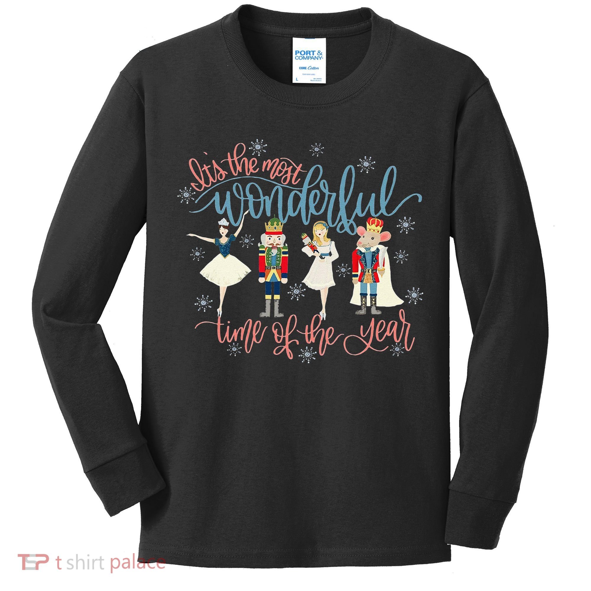 Christmas Nutcracker Ballet Ballerina Funny Xmas Holiday Kids Long Sleeve Shirt