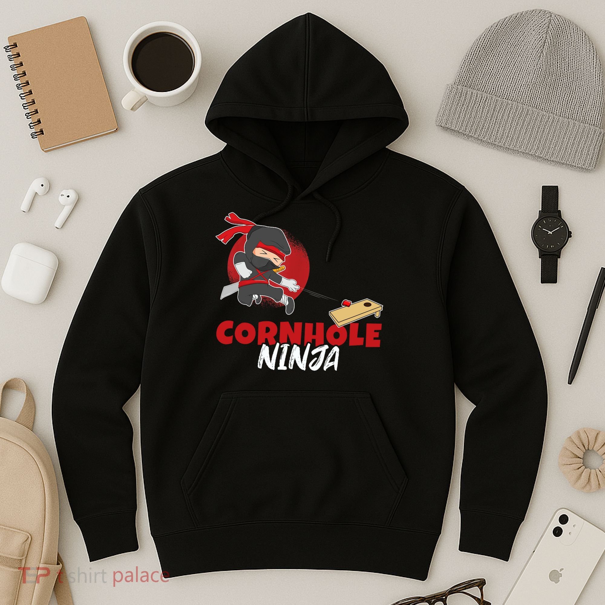 Cornhole Ninja Boy Cornhole Hoodie