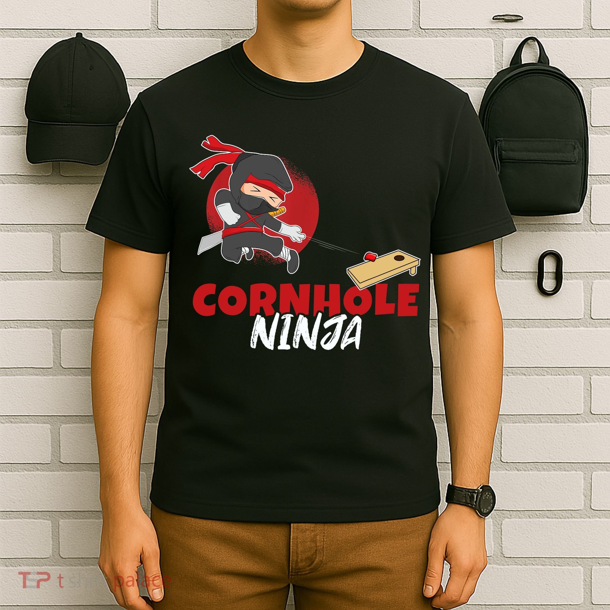 Cornhole Ninja Boy Cornhole T-Shirt