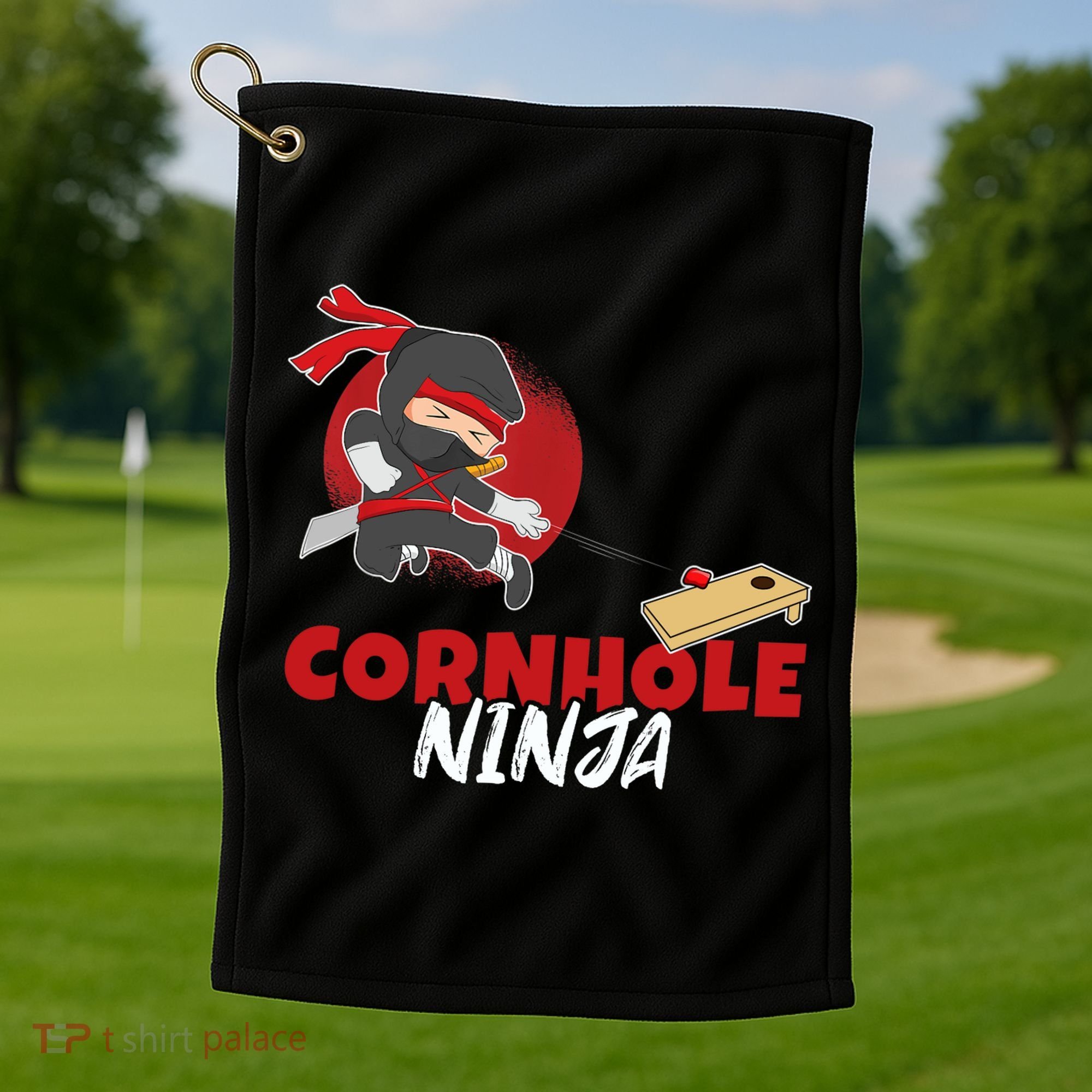 Cornhole Ninja Boy Cornhole Golf Towel