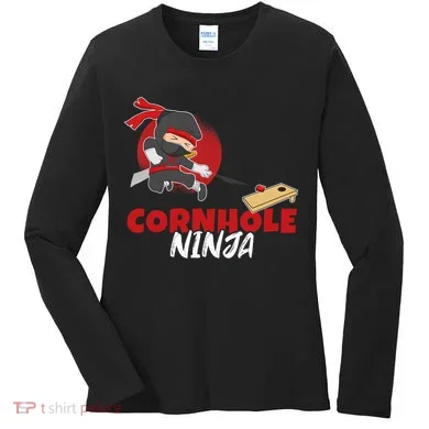 Cornhole Ninja Boy Cornhole Women's Long Sleeve Shirt
