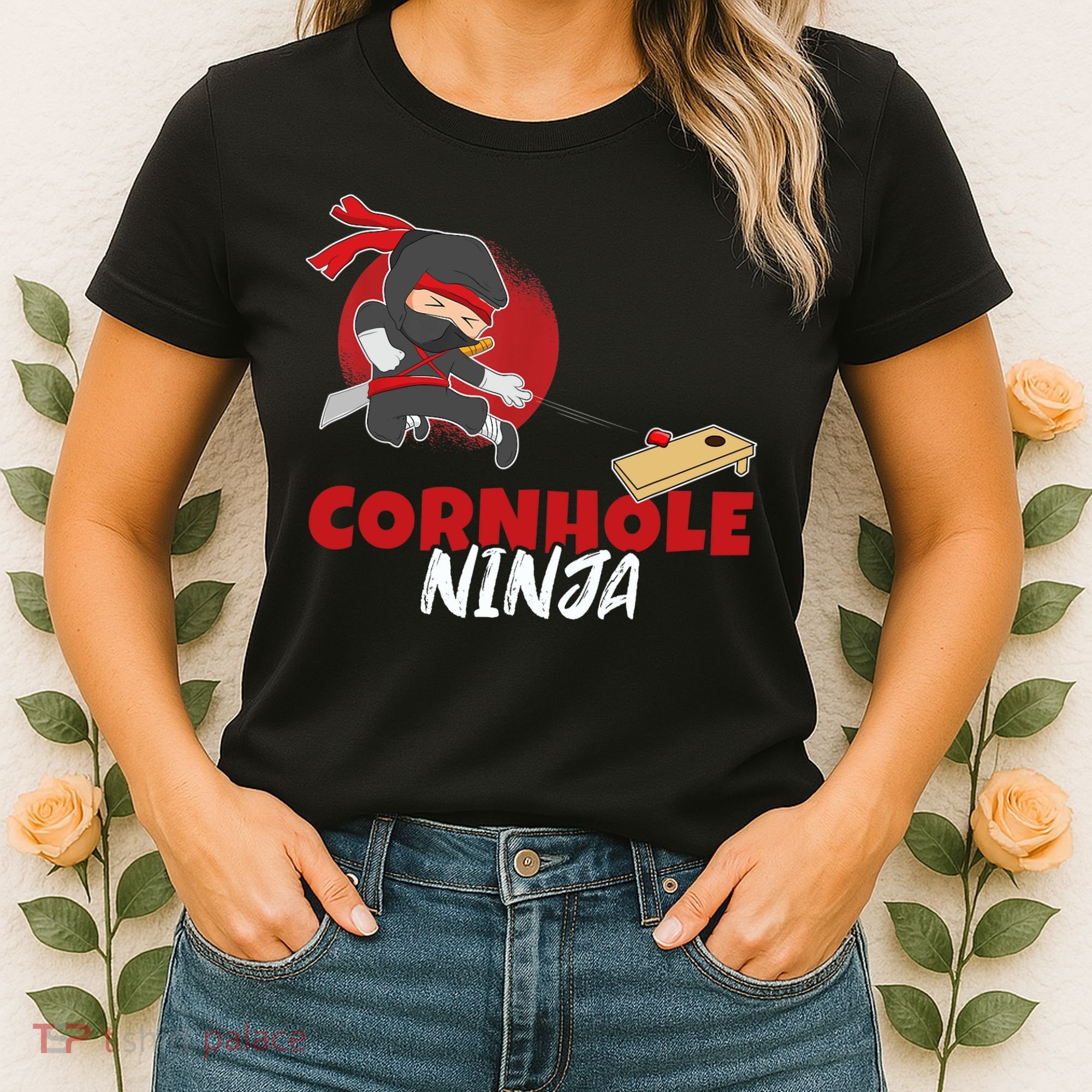 Cornhole Ninja Boy Cornhole Women's T-Shirt
