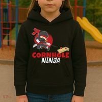 Cornhole Ninja Boy Cornhole Kids Hoodie thumb 3