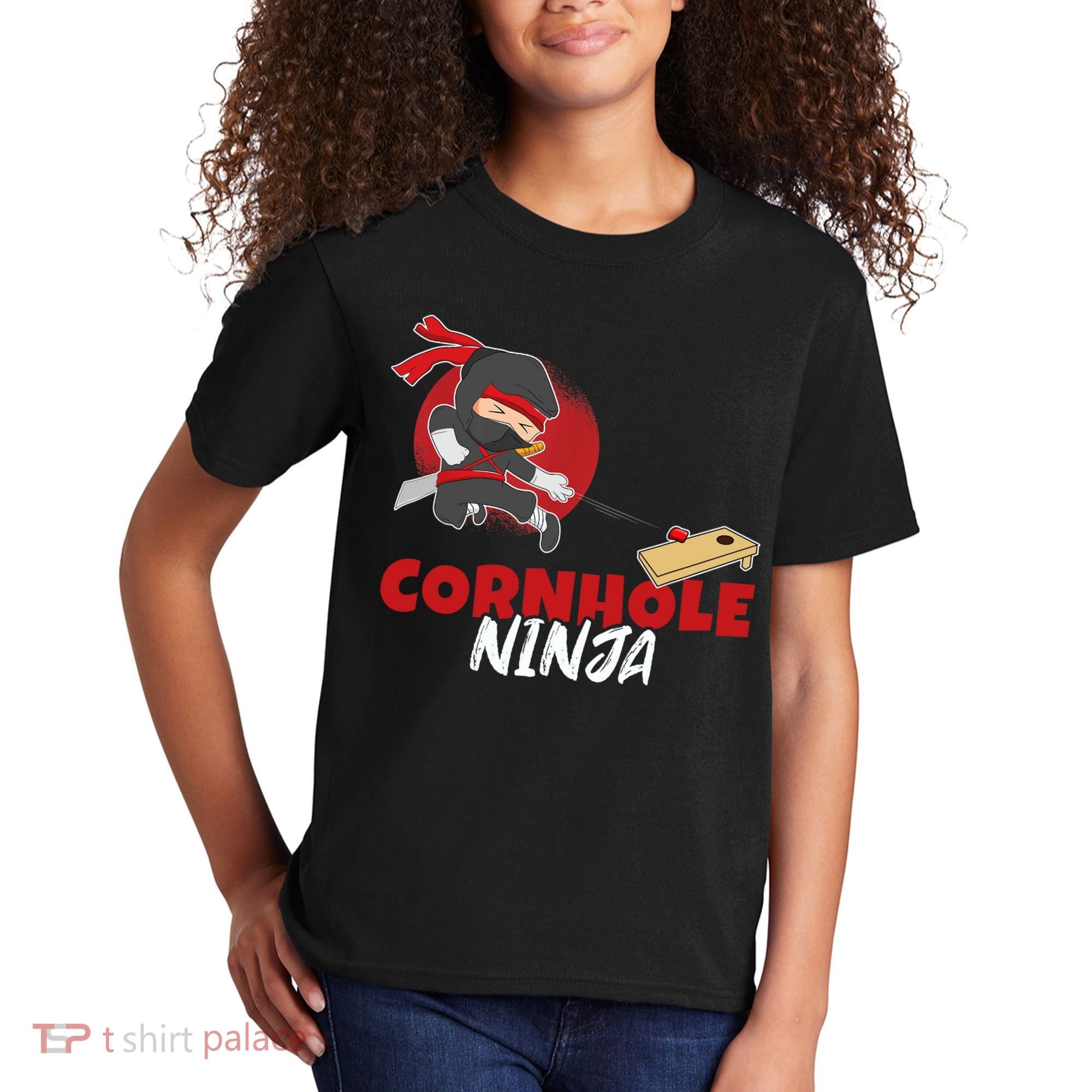 Cornhole Ninja Boy Cornhole Kids T-Shirt