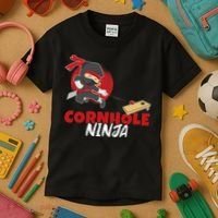 Cornhole Ninja Boy Cornhole Kids T-Shirt thumb 3