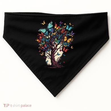 Cute Nature Butterfly Tree USA-Made Doggie Bandana