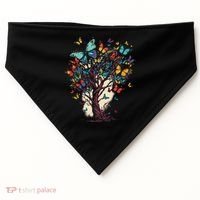 Cute Nature Butterfly Tree USA-Made Doggie Bandana thumb 0