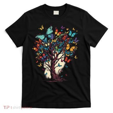 Cute Nature Butterfly Tree T-Shirt