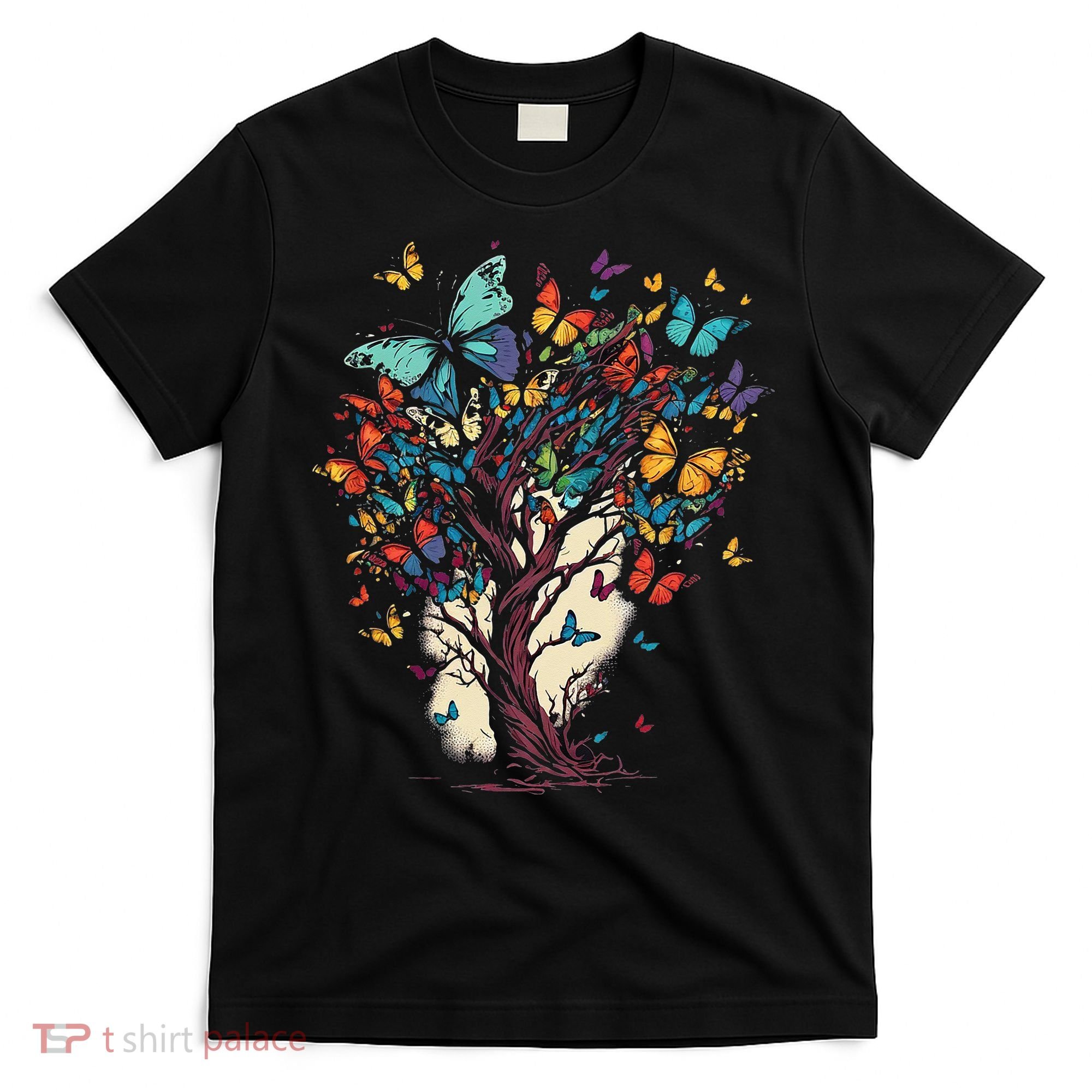 Cute Nature Butterfly Tree T-Shirt
