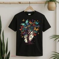 Cute Nature Butterfly Tree T-Shirt thumb 2