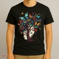 Cute Nature Butterfly Tree T-Shirt thumb 3