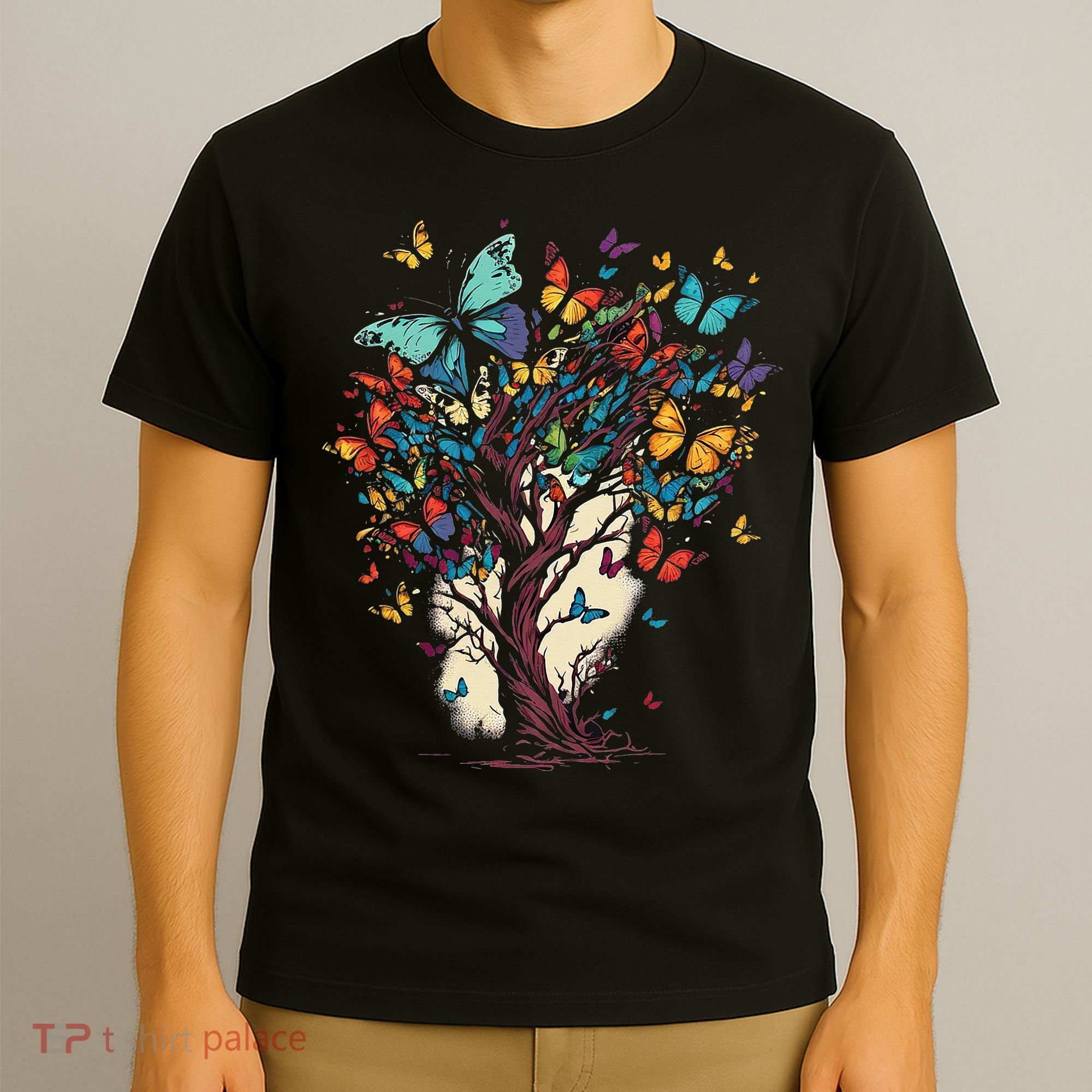Cute Nature Butterfly Tree T-Shirt