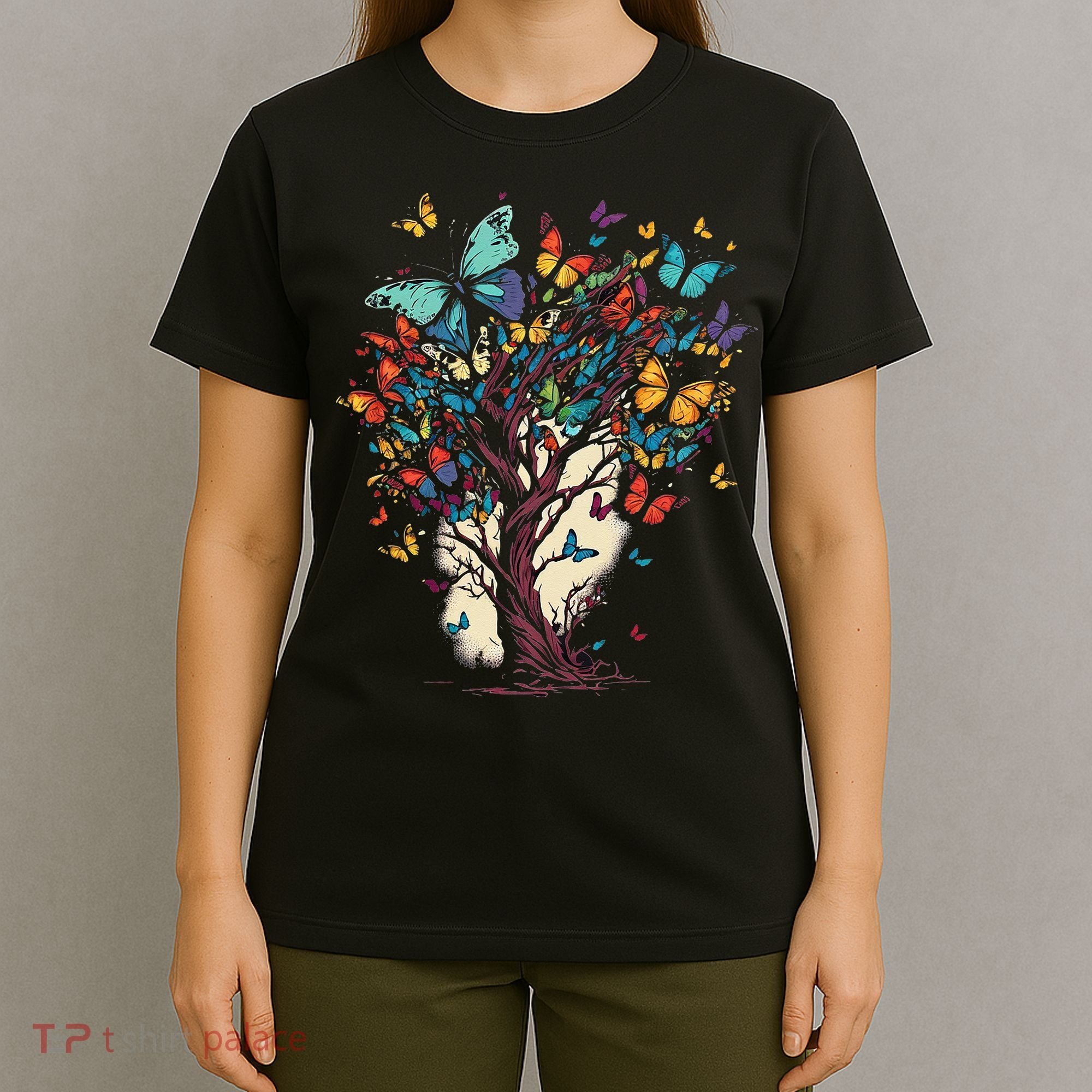 Cute Nature Butterfly Tree T-Shirt