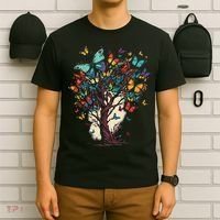 Cute Nature Butterfly Tree T-Shirt thumb 6