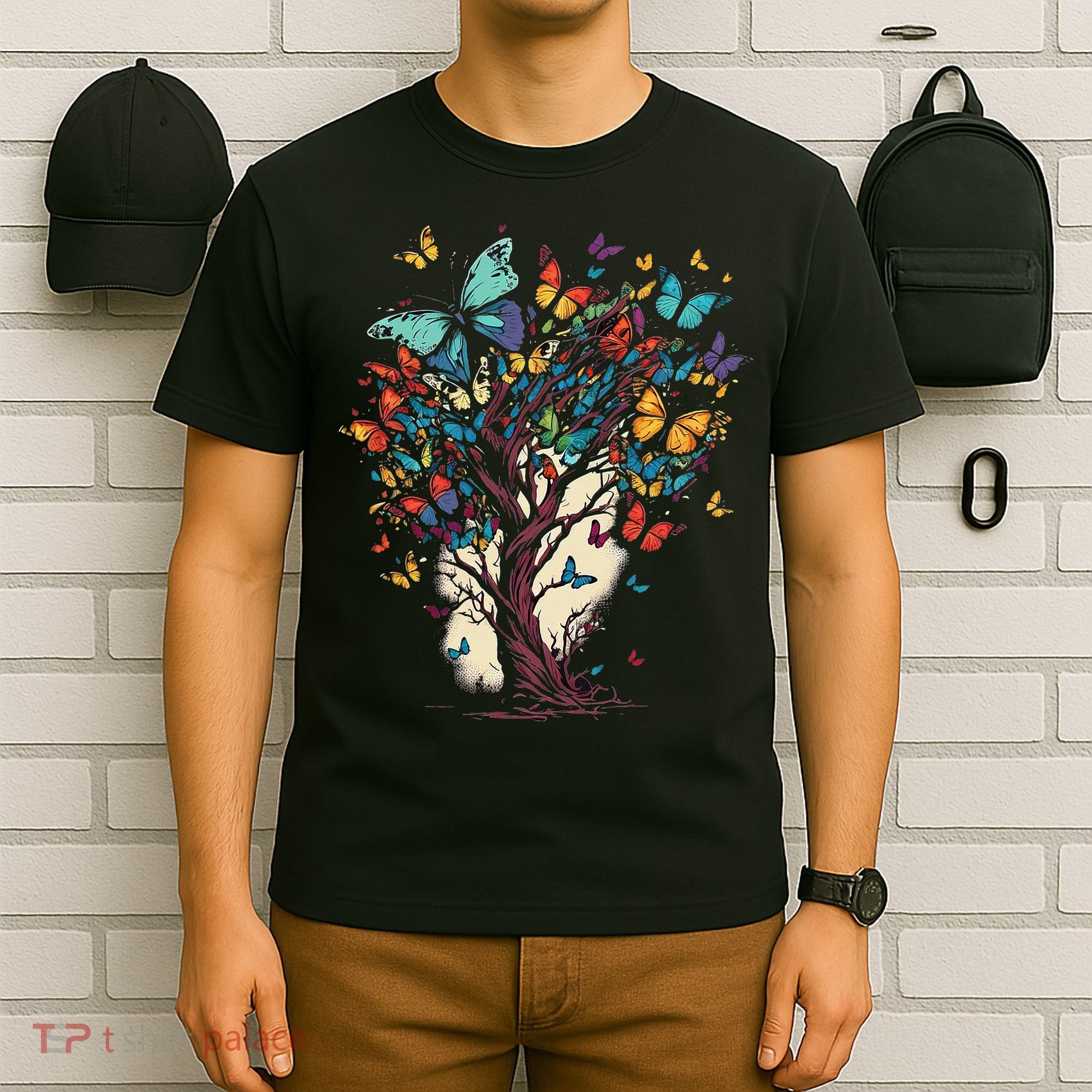 Cute Nature Butterfly Tree T-Shirt