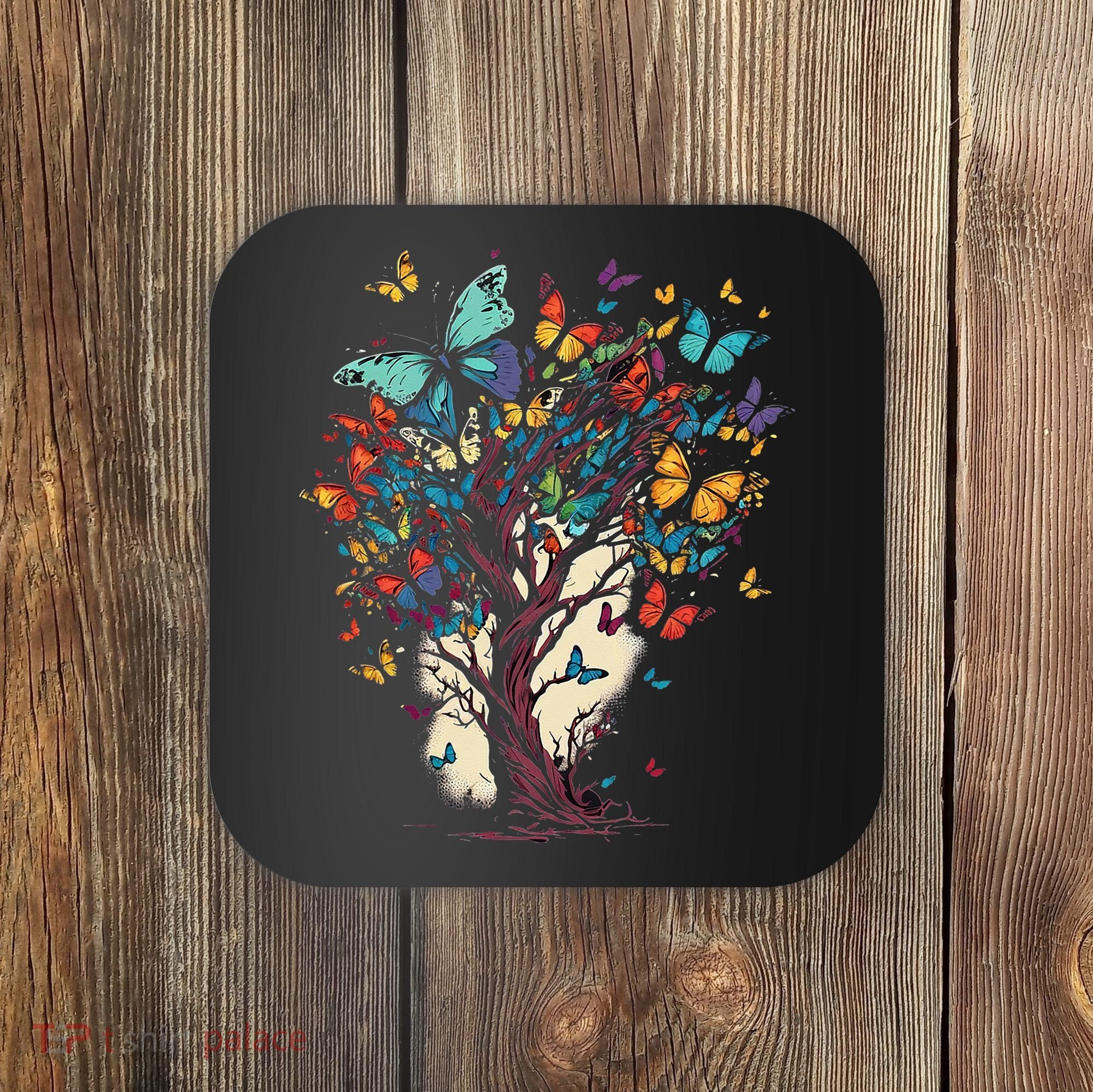 Cute Nature Butterfly Tree Coaster
