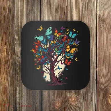 Cute Nature Butterfly Tree Coaster