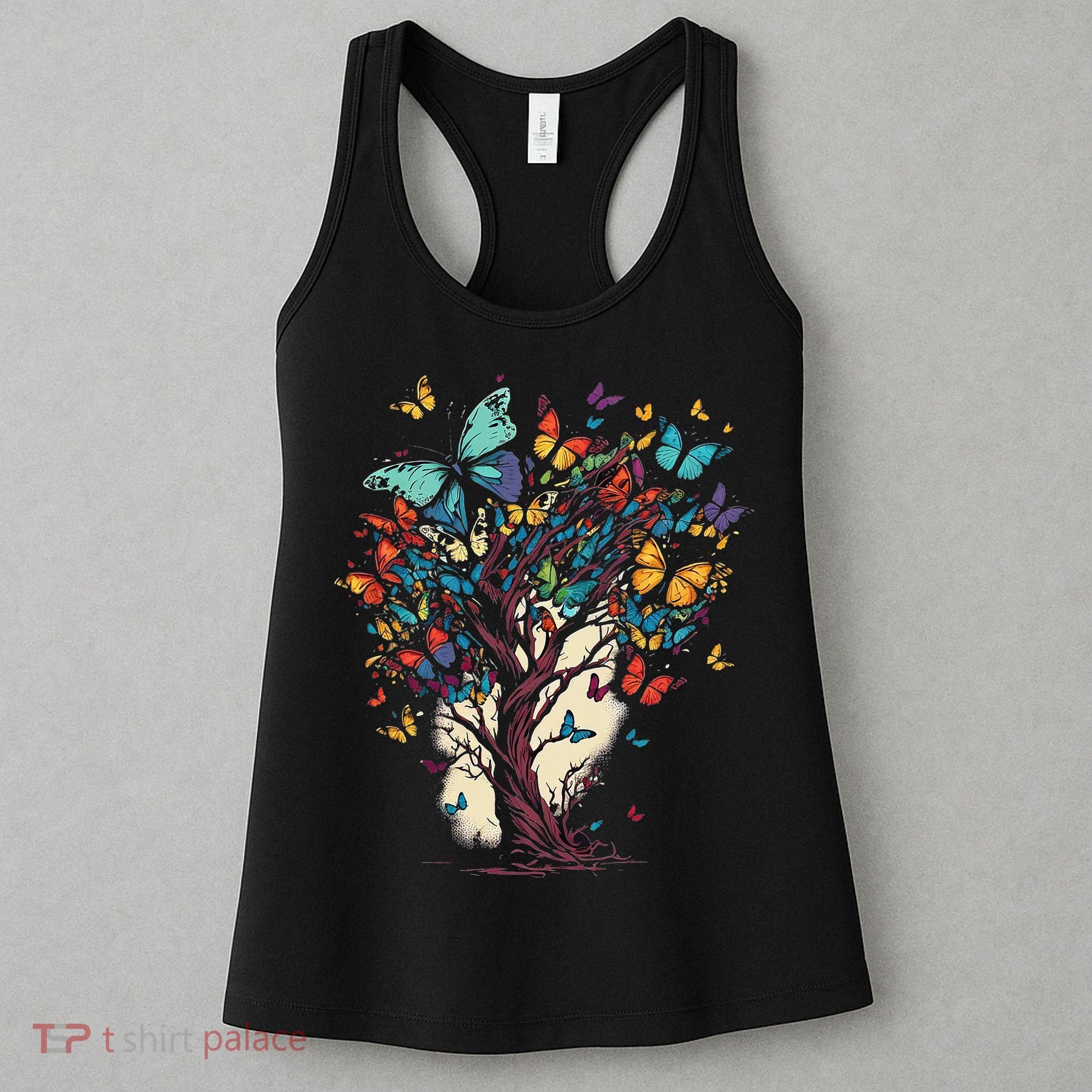 Cute Nature Butterfly Tree Women's Tank Top