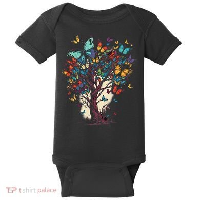 Cute Nature Butterfly Tree Baby Bodysuit