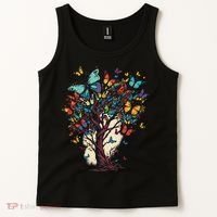 Cute Nature Butterfly Tree Tank Top thumb 2