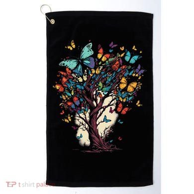 Cute Nature Butterfly Tree Golf Towel