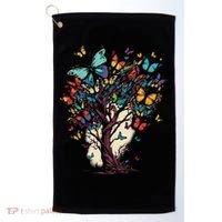 Cute Nature Butterfly Tree Golf Towel thumb 0