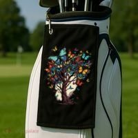 Cute Nature Butterfly Tree Golf Towel thumb 2