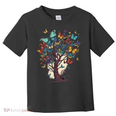 Cute Nature Butterfly Tree Toddler T-Shirt