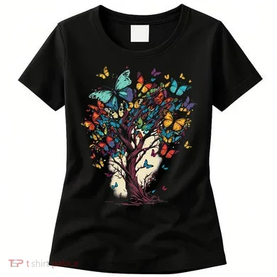 Cute Nature Butterfly Tree Women's T-Shirt