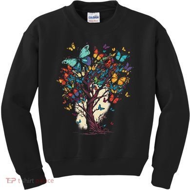 Cute Nature Butterfly Tree Kids Sweatshirt