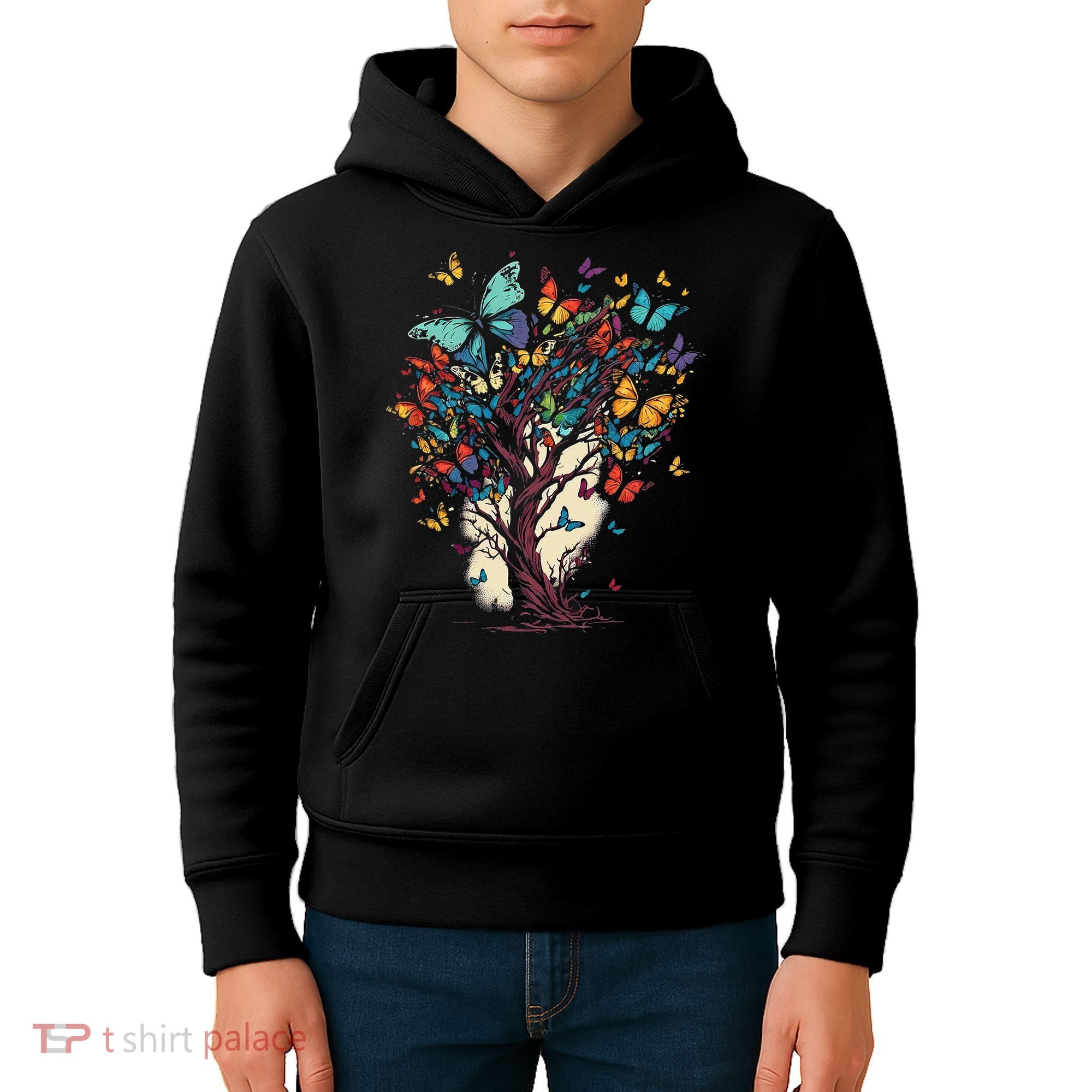 Cute Nature Butterfly Tree Kids Hoodie
