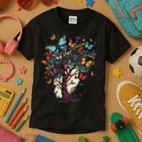 Cute Nature Butterfly Tree Kids T-Shirt thumb 3