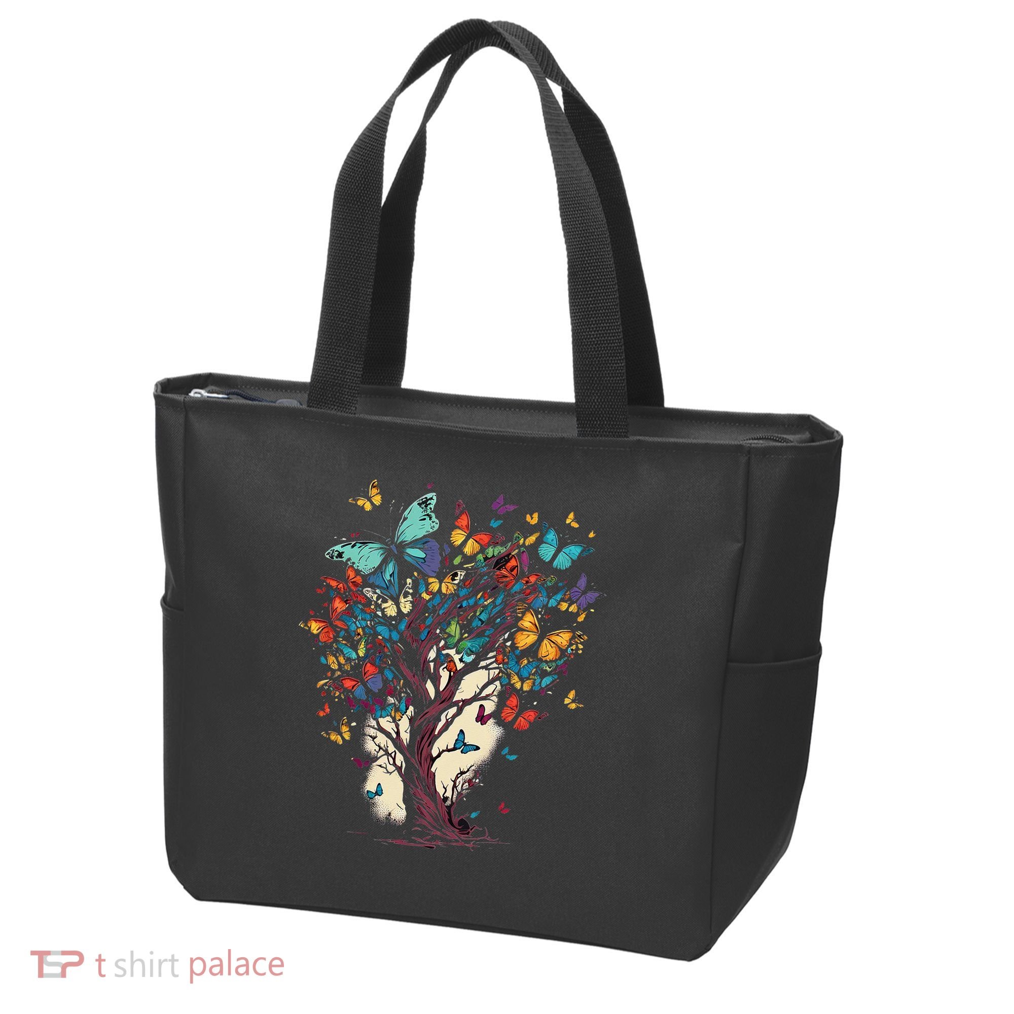 Cute Nature Butterfly Tree Tote Bag