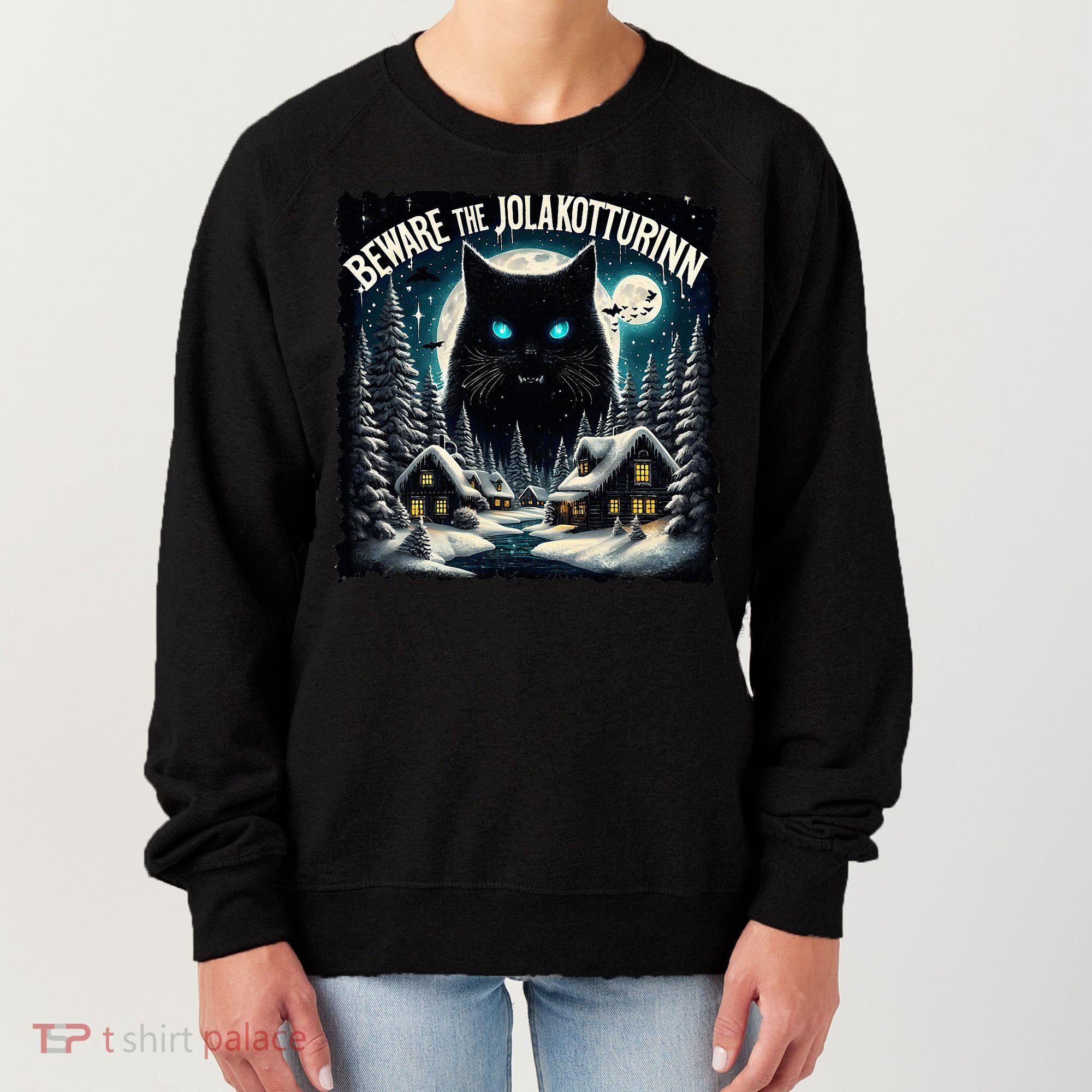 Christmas Norse Beware The Jolakotturinn Yule Cat Icelandic Women's Sweatshirt