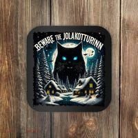 Christmas Norse Beware The Jolakotturinn Yule Cat Icelandic Coaster thumb 0