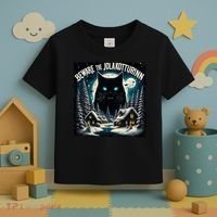 Christmas Norse Beware The Jolakotturinn Yule Cat Icelandic Toddler T-Shirt thumb 3